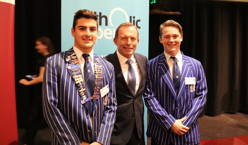 Nudgee College student leaders meet the Former Prime Minister of Australia, October Luncheon 2016