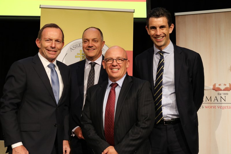 Former Prime Minster of Australia, The Hon Tony Abbott MP with PWC Sponsors, Oct Luncheon 2016