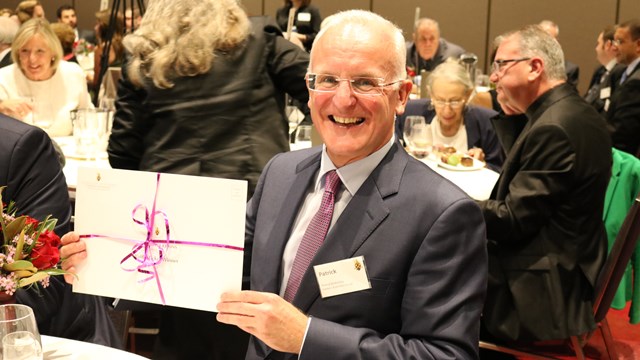 Assembly of Catholic Professionals guest, Patrick, won the major raffle prize: Lunch for three hosted by The Hon. Tony Abbott at Parliament House followed by admission to Question Time in the House of Representatives