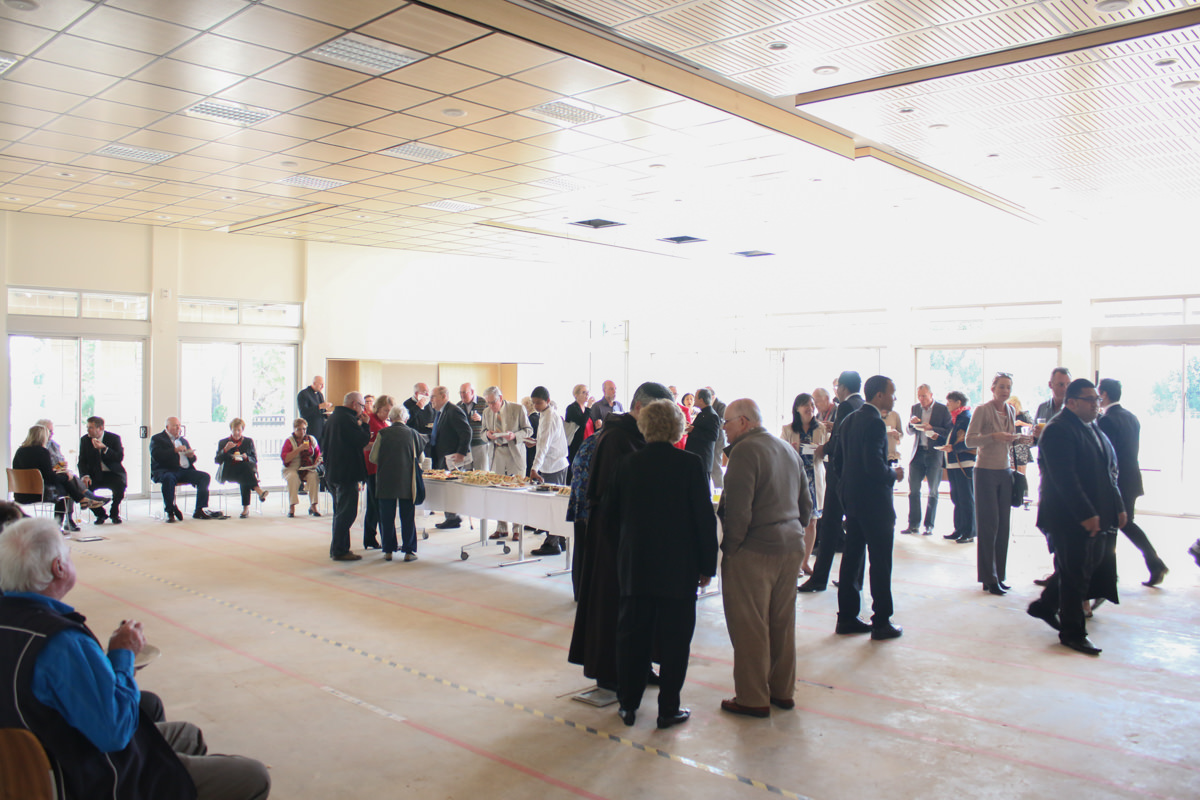 Morning tea after the Pentecost Mass in the new auditorium, Banyo 2015