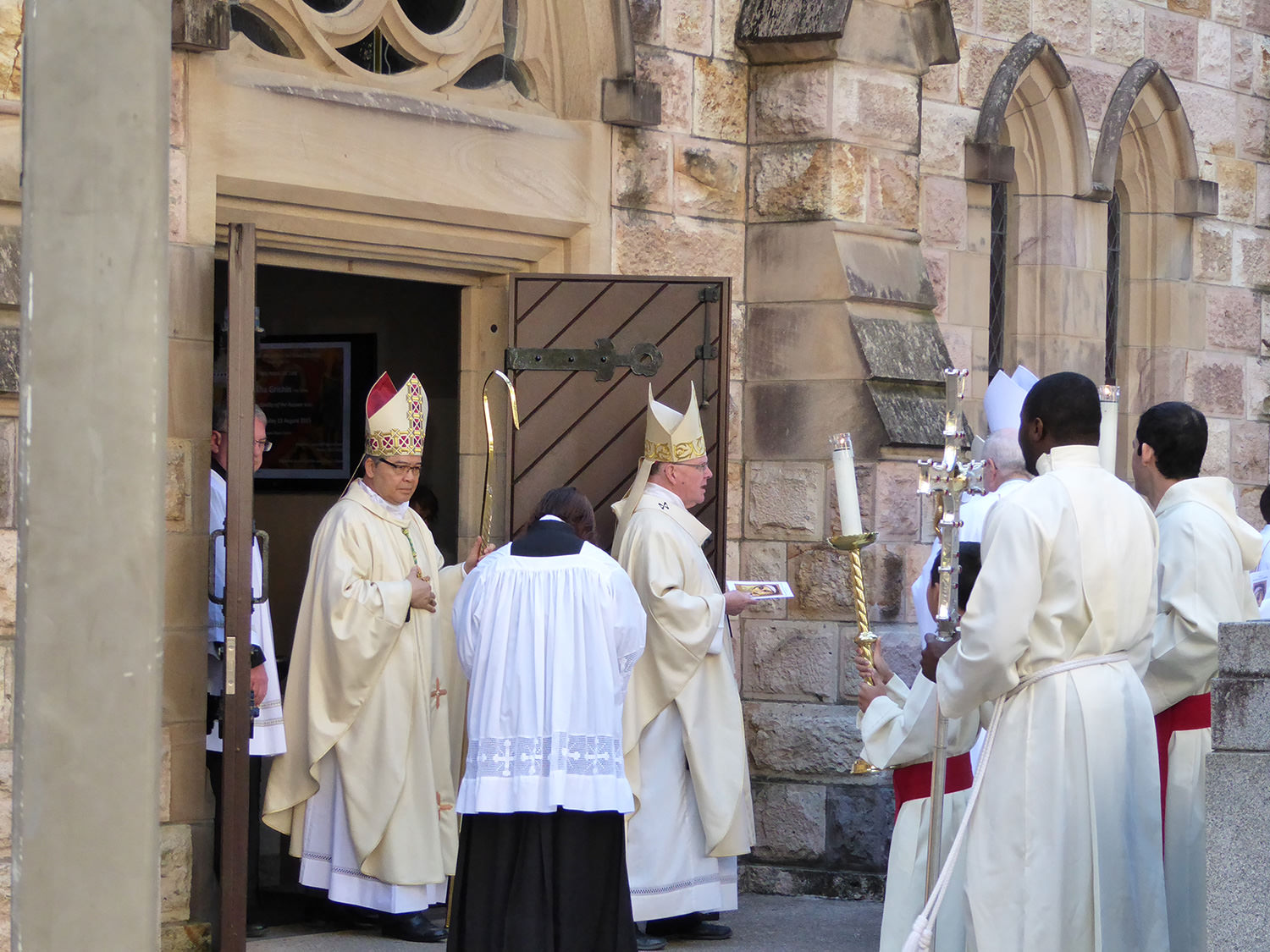 His Excellency Archbishop Adolfo Tito Yllana, Apostolic Nuncio to Australia, prepares for the Saint Mary MacKillop Feast Day Mass, Cathedral of St Stephen Brisbane 2015