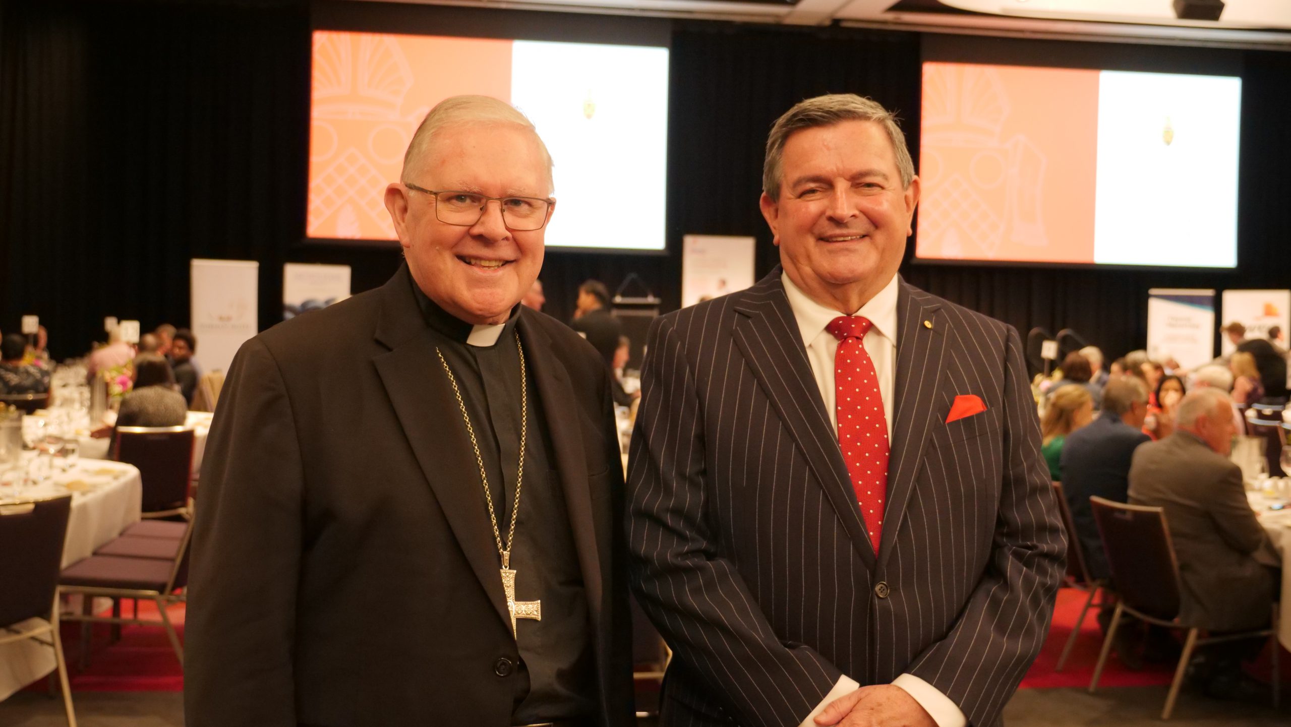 Archbishop Mark with Mr Harvey Lister AM